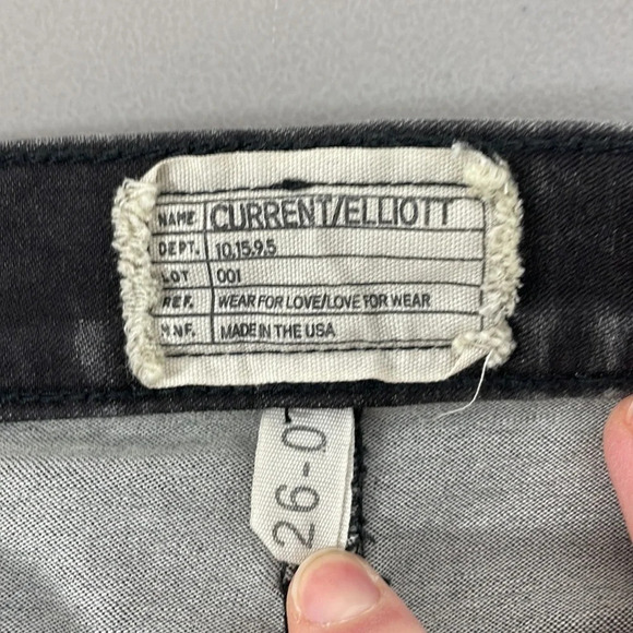 Current/Elliot Jeans Harlem Coated True Eighties Skinny Denim Black 26 or 0 - Picture 9 of 12